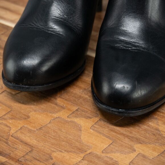 Tory Burch BRISTOL Black Leather 3.5” Boots Booties Size 5.5 M - Picture 3 of 10